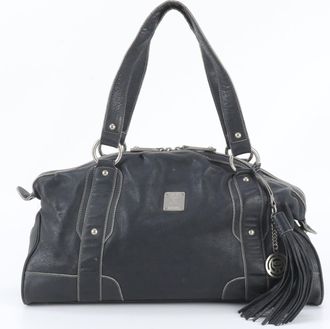 MCM Mcm Black Leather Handbag Shoulder Bag Tote Bag (Pre-Owned)