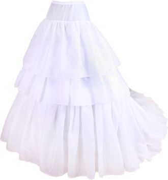 Flora 2 Hoop Cathedral/Chapel Trailing Wedding Petticoat/Prom Underskirt White