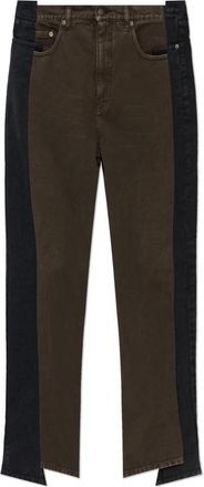 Maison Margiela Asymmetrisch gesneden Jeans - Heren - Regular Fit Jeans - Bruin - W30 - Katoen - Jeans