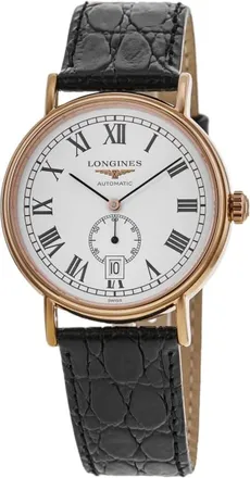 Longines Presence Automatic White Dial Leather Strap Mens Watch L4.904.1.11.2
