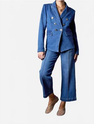 Blue Revival Blake Double Breasted Blazer In Denim