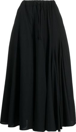 Yohji Yamamoto high-waisted wool midi skirt - women - Wool - 2 - Black
