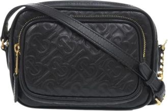 Burberry Pre-owned Cross Body Bags, female, Black, Size: ONE SIZE Pre-owned Leather Crossbody Bag