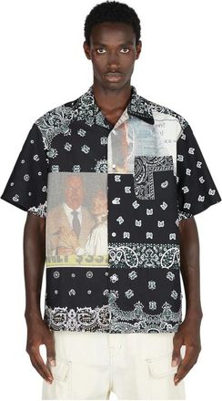 Children of the discordance Grafisch Bedrukt Kortemouwenshirt - Heren - Korte mouwen Overhemden - Zwart - M - Katoen - Overhemden