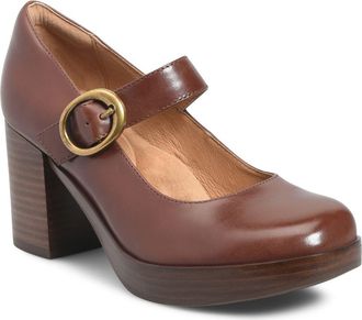 S&ouml;fft Kathleen Platform Mary Jane Pump in Cognac at Nordstrom, Size 6.5