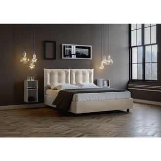 Itamoby Itamoby - Letto annalisa Bianco matrimoniale senza contenitore con rete a doghe