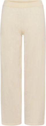 Saint Tropez Mila Gebreide Wijde Broek - Dames - Broeken - Beige - Maat: M Viscose