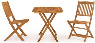 vidaXL 3 Piece Folding Garden Dining Set Solid Acacia Wood Vidaxl
