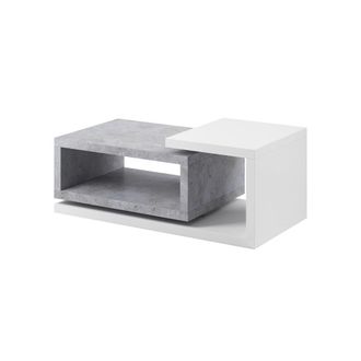 Petits Meubles Mesa de centro paneles de aglomerado blanco y concreto