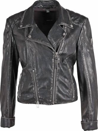 Mauritius Womens Reanon Rf Leather Jacket In Vintage Black