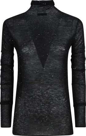 Pinko Moss Long-Sleeved Wool-Blend Turtleneck Sweater