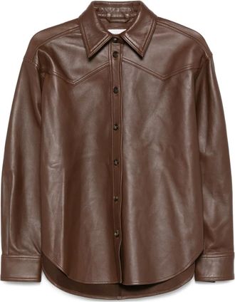 Haikure Giacca-camicia in pelle - Marrone