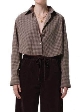 Citizens Of Humanity Ana Cropped Shirt In Heritage Plaid