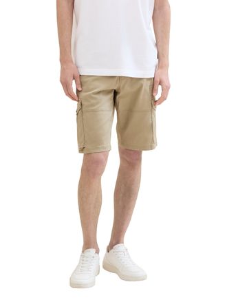 Tom Tailor Bermudas TOM TAILOR, Herren, Gr. 29, N-Gr, beige (chinchilla), Obermaterial: 97% Baumwolle, 3% Elasthan, unifarben, regular fit kniefrei, Hosen Bermud