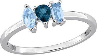 Rina Limor Silver 0.52 Ct. Tw. Blue Topaz Three-Stone Ring