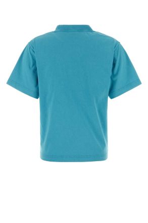 Balenciaga Womens Turquoise Cotton T-Shirt Azure-Navy Azure/navy