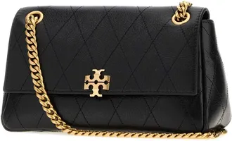 Tory Burch Womens Quilted Shoulder Bag Black Leather