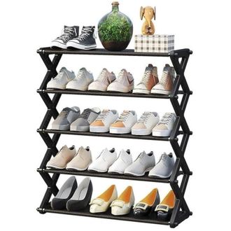 Trade Shop Trade Shop - M&aacute;quina Scarp Para Los Zapatos Del Organizador De Entrada Zapatos M&oacute;viles De Almacenamiento Estrecho 65.5x57x20cm