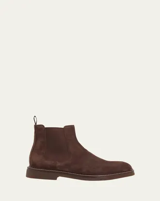 Brunello Cucinelli Mens Suede Chelsea Boots