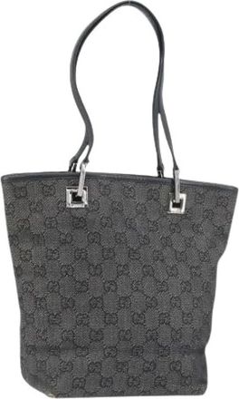 Gucci Pre-owned Handbags, female, Black, Size: ONE SIZE Pre-owned Canvas Tote