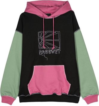 Rassvet logo-embroidered cotton hoodie - men - Cotton - L - Black