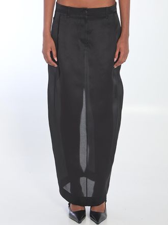 Khaite Womens Lucian Skirt - Black Silk - Size EU 36 (Womens)