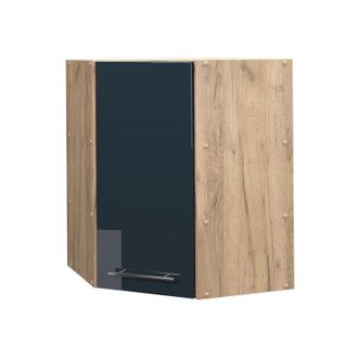 Vicco Armario colgante de esquina Fame-Line, Azul oscuro alto brillo, 57 cm