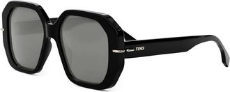 Fendi Smoke Mirror Geometric Ladies Sunglasses FE401731 01C 54