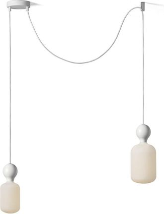 Daylight Italia Lámpara colgante con 2 pantallas blancas