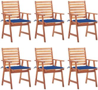 vidaXL Vidaxl - Sillas Comedor De Jard&iacute;n Y Cojines 6 Uds Madera Maciza Acacia