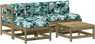 vidaXL Vidaxl - Juego De Muebles Jard&iacute;n 5 Pzas Y Cojines Madera Pino Impregnada