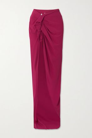 Rick Owens Gonna Maxi Asimmetrica In Cr&ecirc;pe Arricciato - Rosa