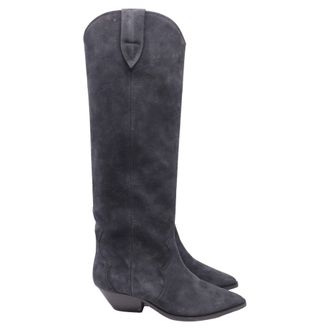 Isabel Marant Denvee Knee-High Boots in Grey Suede