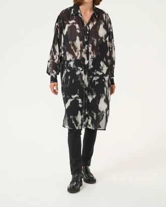 Kaffe Kaaska Sheer Long Sleeves Shirt Dress In Black