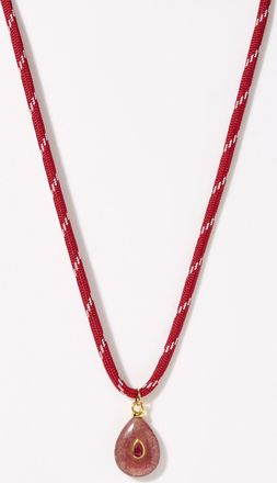Simons Womens Natural-stone cord necklace