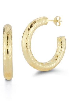 Glaze Jewelry Hammered Hoop Earrings in Yellow Gold at Nordstrom Rack