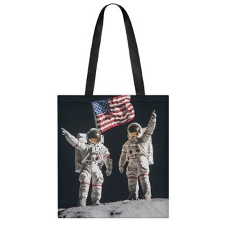 Generic First Men On The Moon Womens Tote Casual Shopping Bag Lightweight Shoulder Bags Hobos Handbag for Work Travel Daily 35x40cm