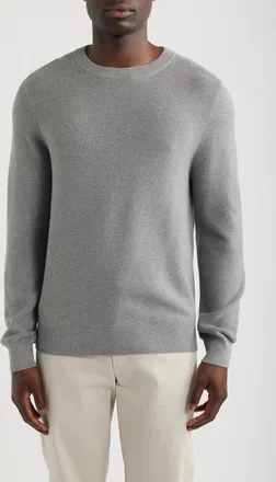 Nordstrom Cotton & Silk Sweater in Grey December Heather at Nordstrom, Size Xx-Large