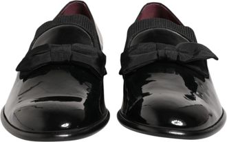 Dolce & Gabbana Black Leather Slip On Dress Men Loafers Mens Shoes