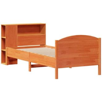 vidaXL Bookcase Bed without Mattress Wax Brown 75x190cm Small Single Solid Wood Pine Vidaxl