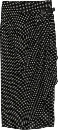 Tom Ford Midi-rok met stippen en gesp - Zwart