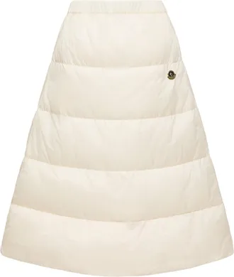 Moncler Moncler Reversible Wool Twill Padded Midi Skirt, Women, White, Size: 38