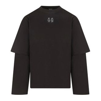 44 Label Group T-shirt girocollo a strati - - Tops - Uomo - Nero - XS