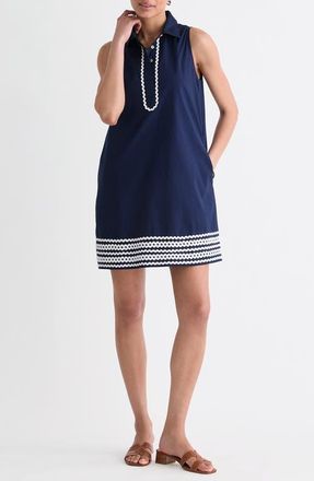Vineyard Vines Pippa Rickrack Shirtdress in Nautical Navy at Nordstrom, Size X-Large