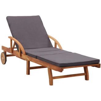 vidaXL Vidaxl - Lettino Prendisole con Cuscino in Legno Massello di Acacia