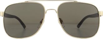 Gucci Aviator Gold Brown Sunglasses