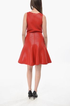 Alaia Vestito Svasato a Costine con Scollo a V Alaia