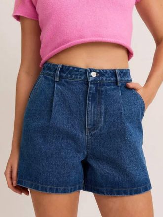 Le Lis Blanc Deux Moms Fav Denim Short In Blue