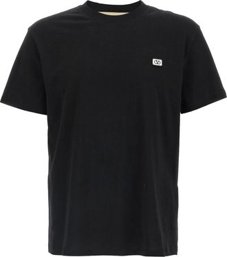 Valentino Garavani Katoenen T-shirt Met Vlogo Patch - Heren - T-shirts - Zwart - L - Katoen - Tops