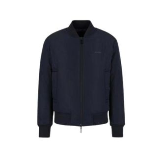 Emporio Armani Reversible Bomber Jacket - Heren - Bomber jackets - Blauw - L - Polyester - Jassen